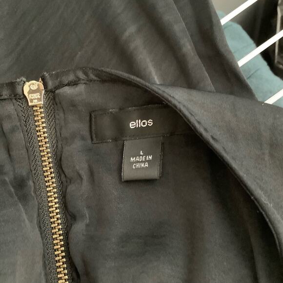 Ellos Black Sleeveless Pleated Front Knee Length Shift Dress Large - Picture 5 of 6